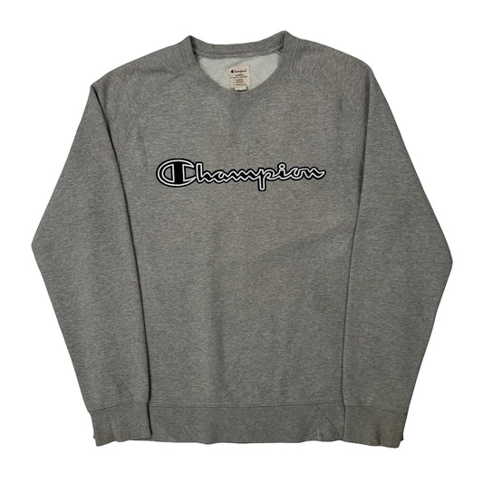 Vintage Authentic Athletic Apparel Champion Spellout Sweatshirt - Large Grey Cotton