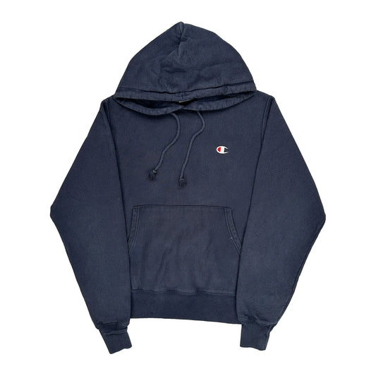 Reverse Weave Champion Hoodie - Small Navy Cotton