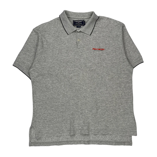 Polo Sport Polo Shirt - Large Grey Cotton