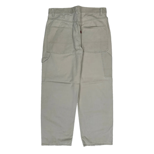 Levis Cargo Carpenter Trousers - 33W 27L Beige Cotton