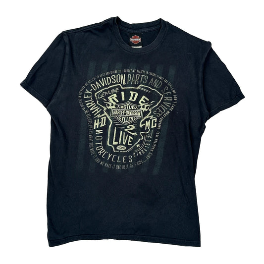 Harley Davidson T-Shirt - Large Orange Cotton