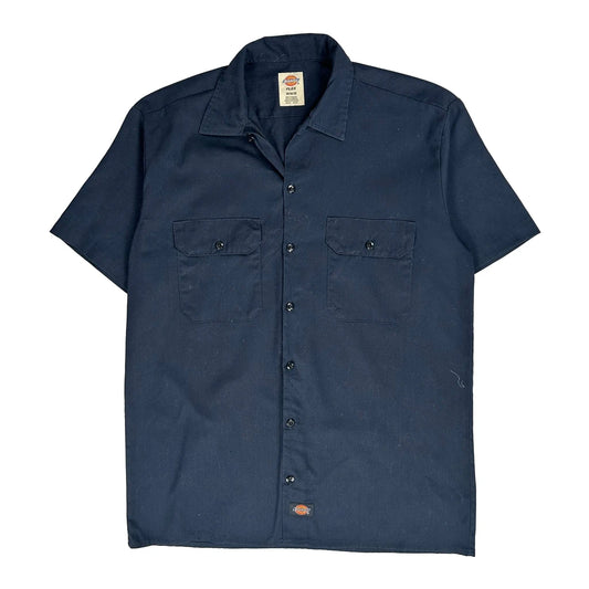 Vintage Dickies Short Sleeve Shirt - Medium Navy Cotton