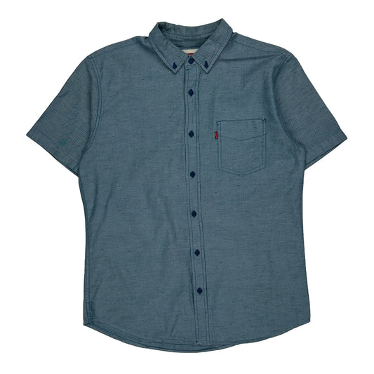 Levis Short Sleeve Shirt - Medium Blue Cotton
