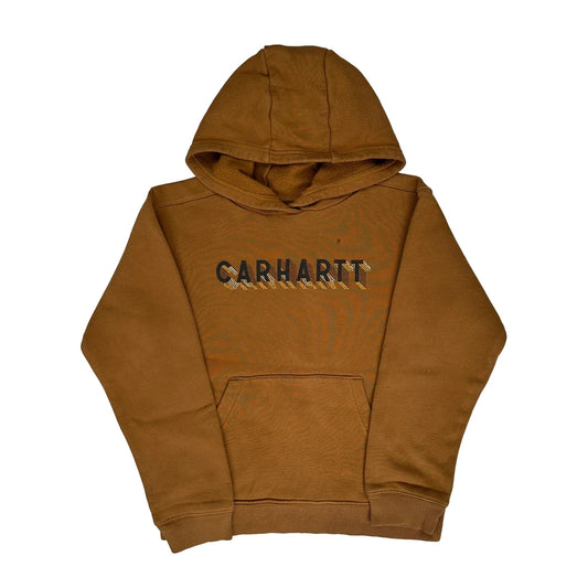 Age 10-12 Carhartt Hoodie - Medium Brown Cotton Blend