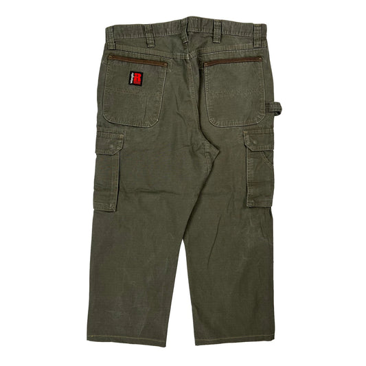 Wrangler Carpenter Trousers - 36W 29L Green Cotton