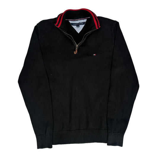 Tommy Hilfiger 1/4 Zip - XL Black Cotton Blend