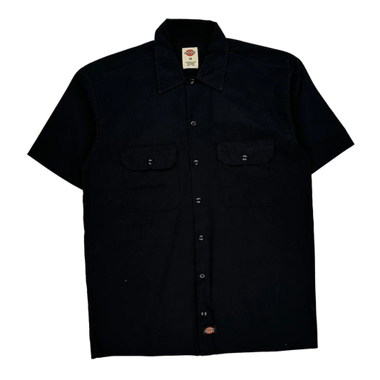 Dickies Short Sleeve Shirt - Medium Black Polyester Blend