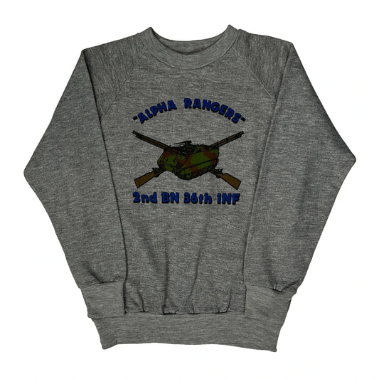 2Nd Bn 36Th Inf Tees That Talk Graphic Sweatshirt - Large Grey Cotton Blend