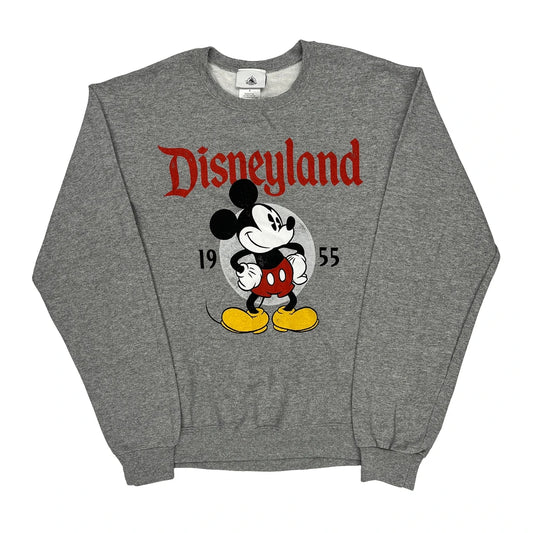 Disneyland 1955 Disney Graphic Sweatshirt - Small Grey Cotton Blend