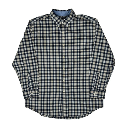 Vintage Chaps Ralph Lauren Checked Patterned Shirt - Large Navy Cotton