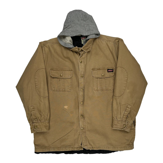 Dickies Shirt Jacket - 2XL Brown Cotton