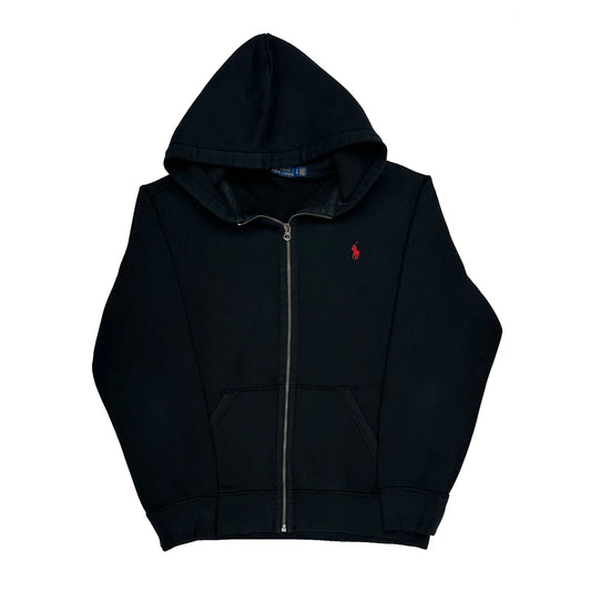 Polo By Ralph Lauren Full Zip Hoodie - Large Black Cotton
