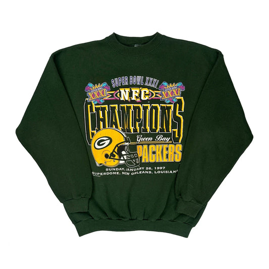 Green Bay Packers Logo 7 Nfl Sweatshirt - Large Green Cotton Blend