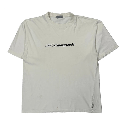 Reebok T-Shirt - Large White Cotton