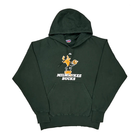 Milwaukee Bucks Majestic Hoodie - Large Green Cotton