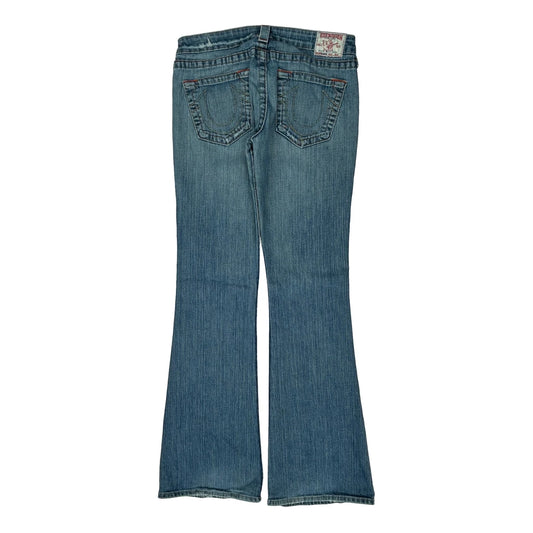 True Religion Boot Cut Jeans - 30W UK 10 Blue Cotton