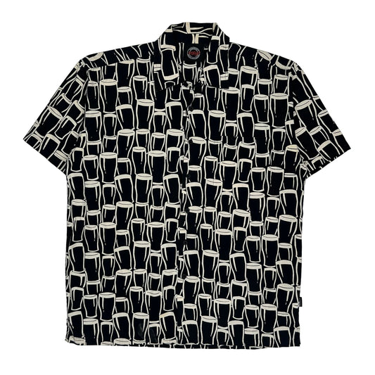 Guinness Short Sleeve Shirt - Large Black Cotton
