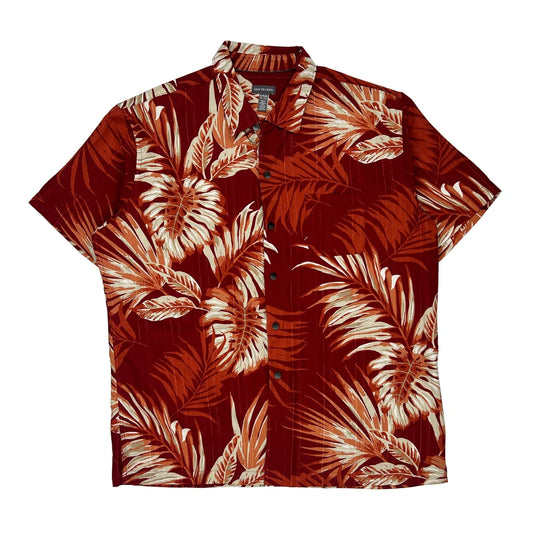 Van Heusen Floral Hawaiian Shirt - XL Red Cotton