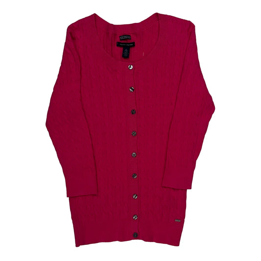 Vintage Cable Knit Tommy Hilfiger Jumper - XS Pink Cotton