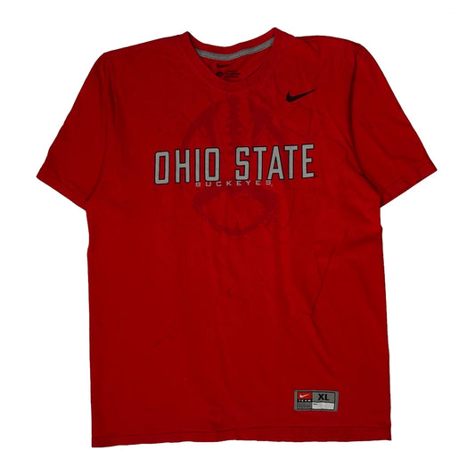 Ohio State Buckeyes Nike College T-Shirt - XL Red Cotton