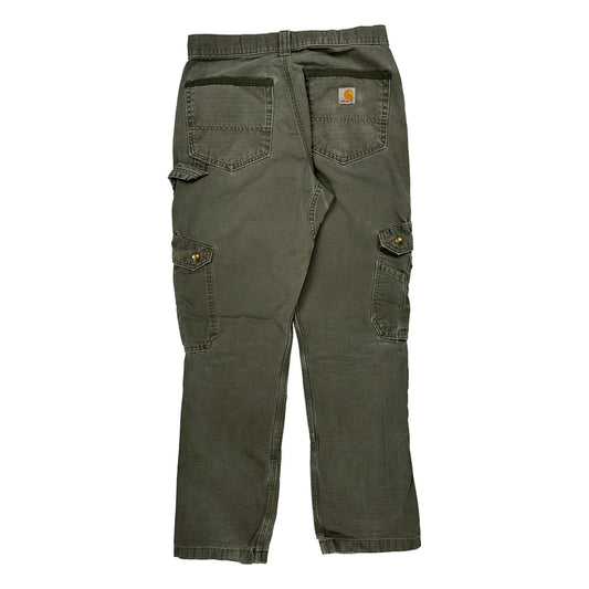 Carhartt Cargo Trousers - 28W 32L Green Cotton