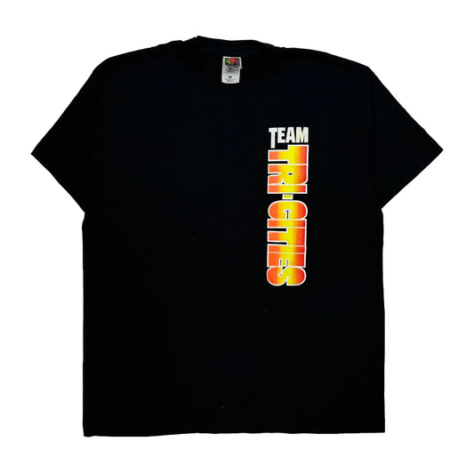Vintage Tri-Cities Wrestling Fruit Of The Loom Single Stitch T-Shirt - XL Black Cotton Blend