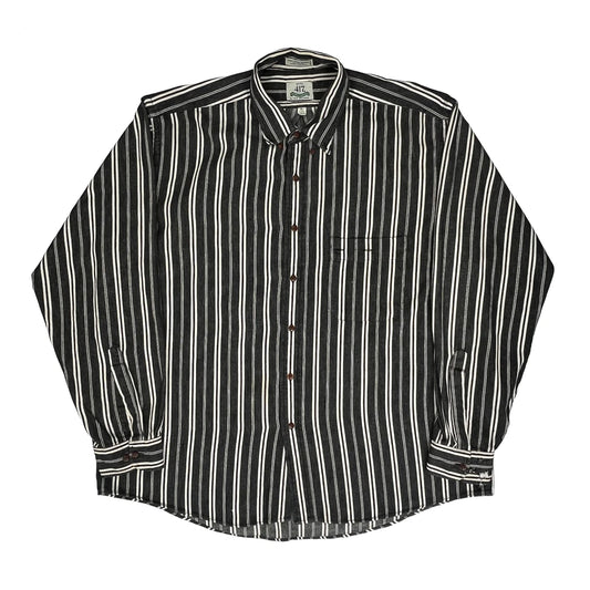 Vintage Van Heusen Striped Shirt - XL Black & White Cotton