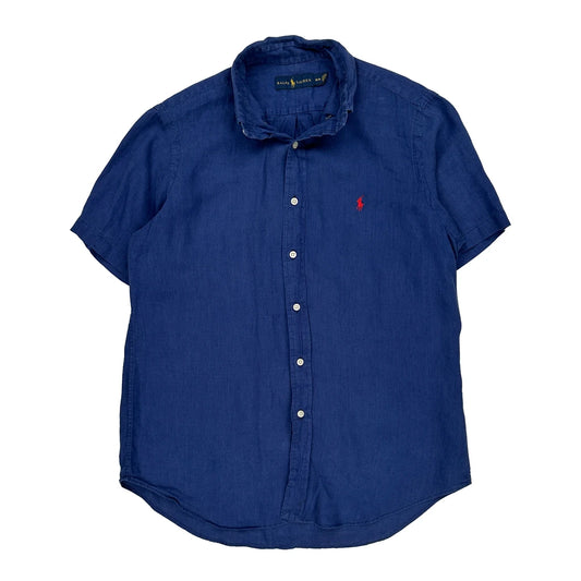 Ralph Lauren Short Sleeve Shirt - Medium Blue Linen