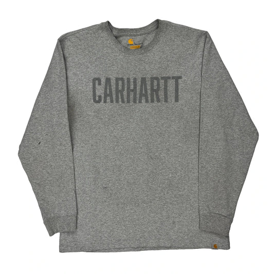 Carhartt Long Sleeve T-Shirt - Large Grey Cotton