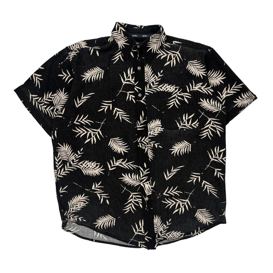 Wrangler Hawaiian Shirt - Large Black Viscose