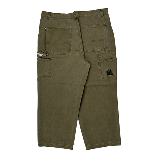 Huf Double Knee Carpenter Trousers - 32W 24L Green Cotton