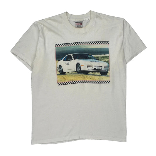 Oneita Single Stitch T-Shirt - XL White Cotton Blend