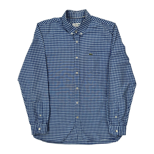Lacoste Checked Shirt - Medium Blue Cotton