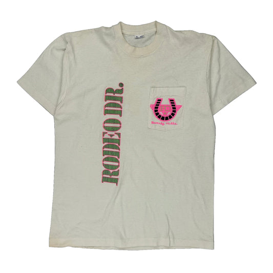 Beverly Hills Unbranded Single Stitch T-Shirt - XL Cream Cotton