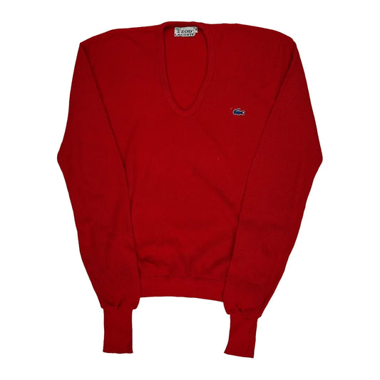 80S Lacoste Izod Jumper - XL Red Cotton