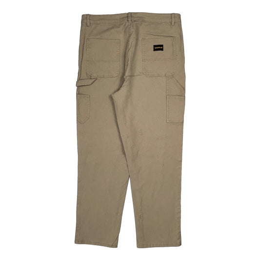 Cat Workwear Cargo Trousers - 34W 31L Beige Cotton