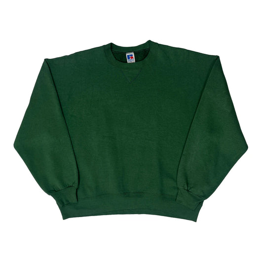 Made In USA Russell Athletic Sweatshirt - XL Green Cotton Blend