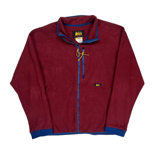 Rei Fleece Jacket - Large Burgundy Polyester