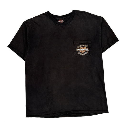 City Cycle Sales Junction City, Ks Harley Davidson Graphic T-Shirt - Large Black Cotton