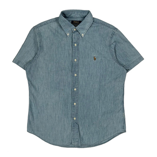Vintage Polo By Ralph Lauren Denim Shirt - Medium Blue Cotton