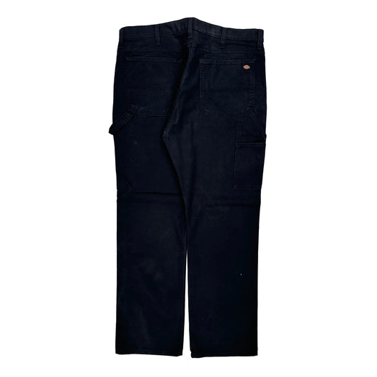 Flex Dickies Carpenter Trousers - 38W 32L Black Cotton Blend