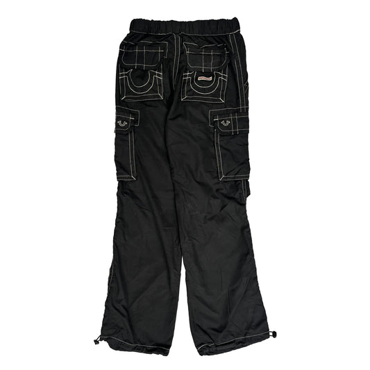 True Religion Cargo Trousers - 25W UK 6 Black Polyester