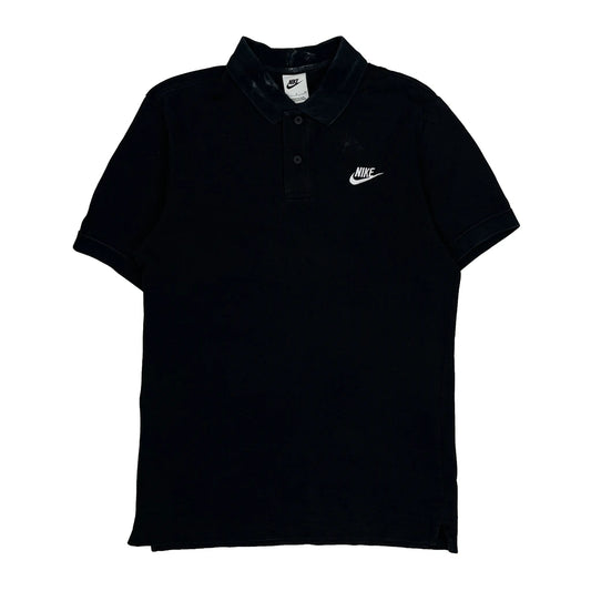 Nike Polo Shirt - Small Black Cotton