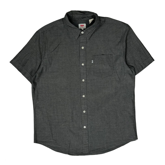 Vintage Levis Short Sleeve Shirt - Large Black Cotton