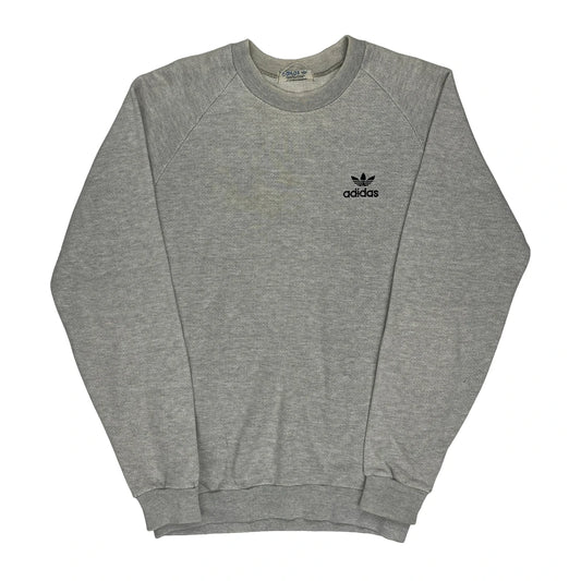 Vintage Adidas Originals Adidas Raglan Sweatshirt - Small Grey Cotton