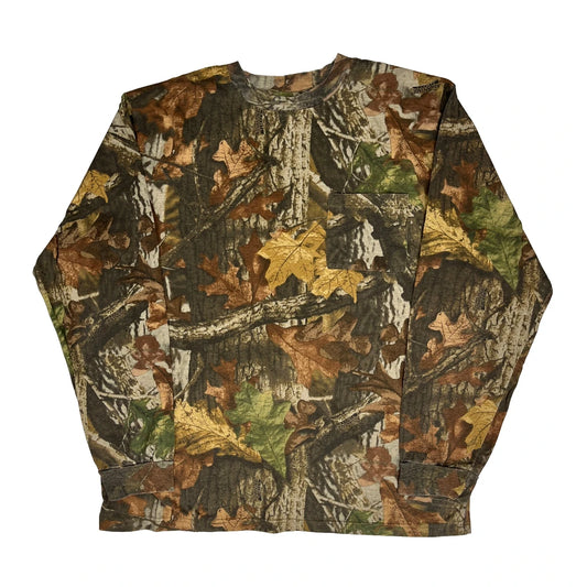 Fieldline Camo Long Sleeve T-Shirt - Large Camo Cotton