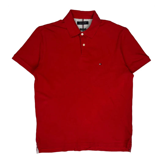 Tommy Hilfiger Polo Shirt - Medium Red Cotton