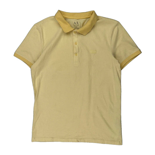 Vintage Armani Exchange Polo Shirt - Medium Yellow Cotton