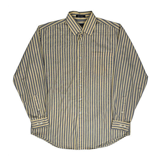 Nautica Striped Shirt - Large Cream Cotton