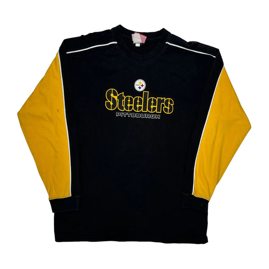 Vintage Steelers Nfl Long Sleeve T-Shirt - Large Black Cotton